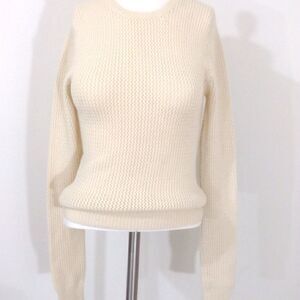 Michael Kors Sweater Neutral Pullover Knit Cable Crew Neck Sweater Size Medium